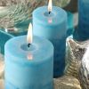 Meltone Strong Ocean Scented Pillar Candles,50+ Hrs Long Burning Candles3 Pack Blue Candles for Home Scented (3x4'')