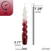 XINAOBAOLUO 4Red Taper Candles - Spiral Dripless (2 Pack)